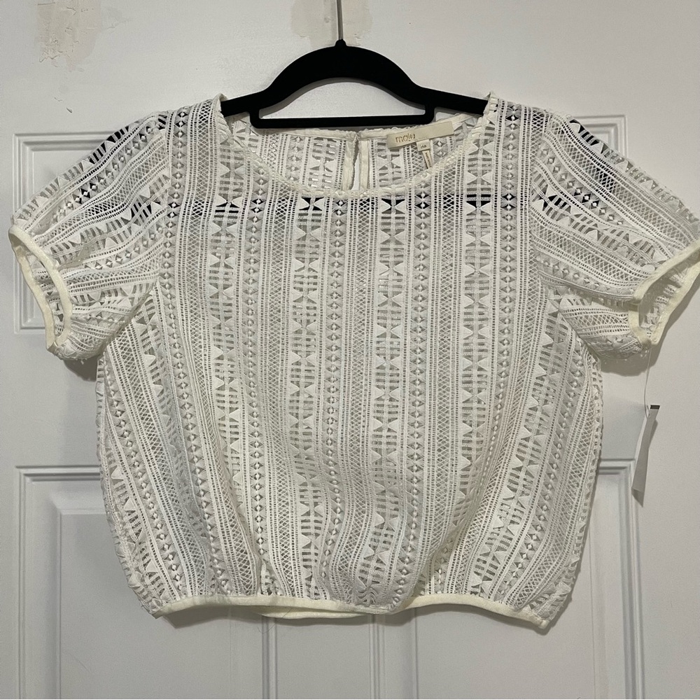 Maje Lace Knit Crop Top Size 36‎ USA S